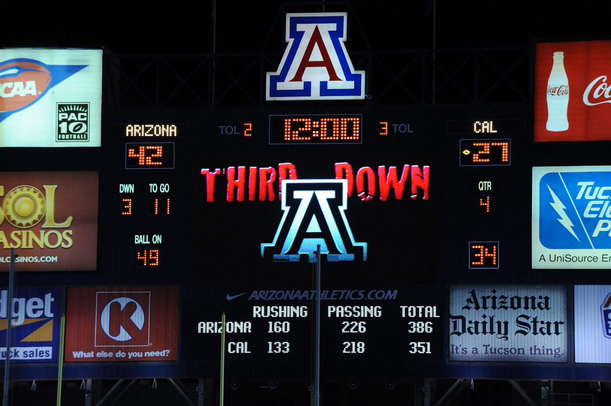 UA vs Cal – 2nd Half (42-27)