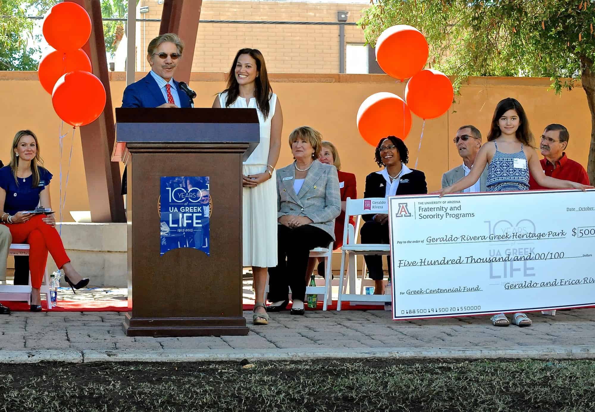 Geraldo Rivera Greek Heritage Park Inauguration