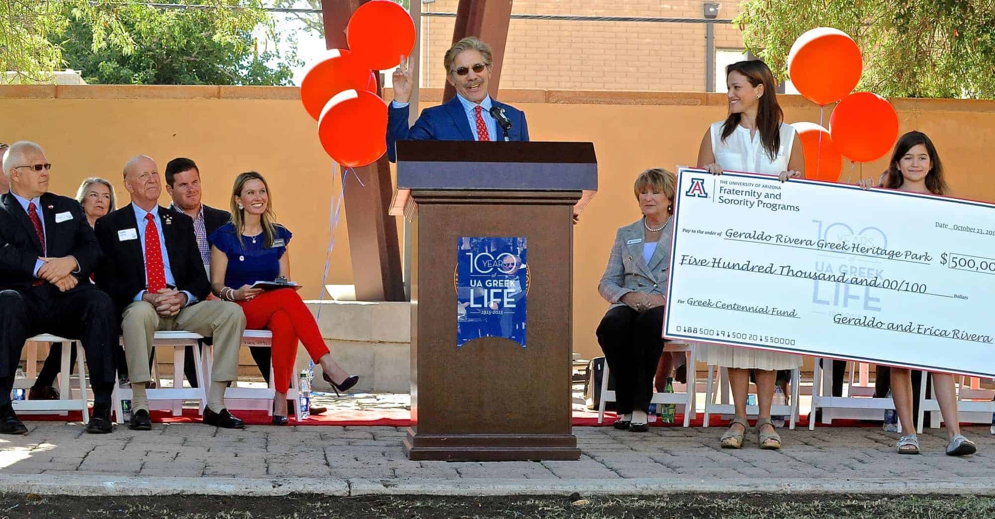 Geraldo Rivera Greek Heritage Park Inauguration