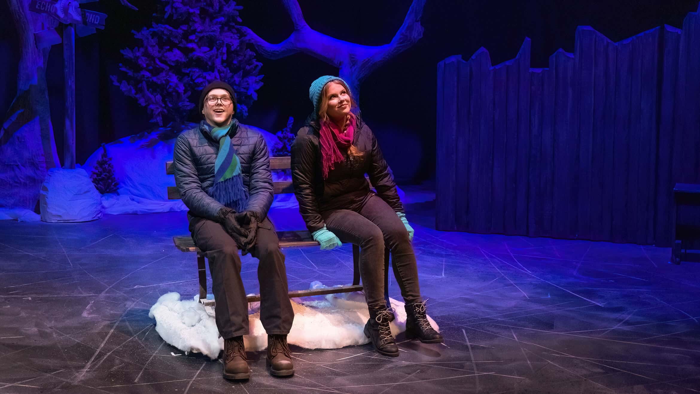 Harrison Dodge and Ryann Lightcap in Almost, Maine. 2025/26 Season. Photo by Tim Fuller.